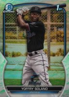 2023 Bowman Chrome Prospects #BCP72 Yoffry Solano Lunar Glow Refractor Baseball Card