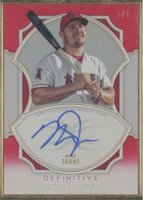 2020 Topps Definitive Collection Framed Autograph Collection #MT Mike Trout Red 1/1 Baseball Card