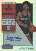 2018 Panini Contenders  #111 Anfernee Simons Ball at Waist-Autograph-Championship 1/1 Basketball Card