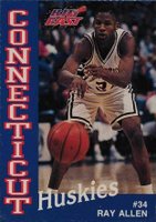 1993 Connecticut # Ray Allen Perforated Basketball Card