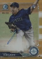2019 Bowman Rookie Autographs Chrome #YK Yusei Kikuchi Gold Refractor Baseball Card