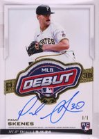 2024 Topps Chrome Update MLB Debut Patch Autographs 1/1 #PS Paul Skenes Baseball Card