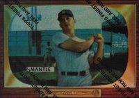 1996 Topps Mantle Finest #5 1955 Bowman Reprint Refractor w/Coating Baseball Card
