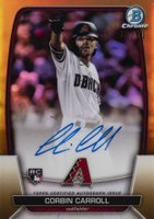 2023 Bowman Chrome Rookie Autographs #CRACC Corbin Carroll Gold Refractor Baseball Card
