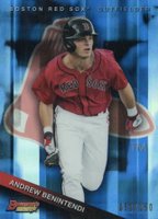 2015 Bowman's Best Top Prospects #TP-37 Andrew Benintendi Blue Refractor Baseball Card