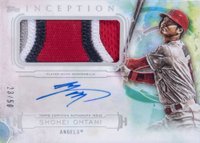 2019 Topps Inception Autograph Patch #IAP-SO Shohei Ohtani Baseball Card