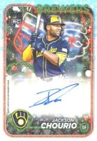 2024 Topps Holiday Autographs #HACJCH Jackson Chourio Baseball Card