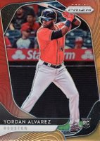 2020 Panini Prizm #181 Yordan Alvarez Red/Orange Prizm Baseball Card