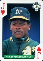 1991 U.S. Playing Card All-Stars # Rickey Henderson Jack of Hearts Baseball Card