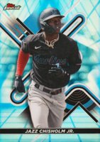 2022 Topps Finest #64 Jazz Chisholm Jr. Blue/Aqua Vapor Refractor Baseball Card