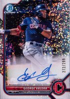 2022 Bowman Chrome Prospect Autographs #CPAGV George Valera Speckle Refractor Baseball Card