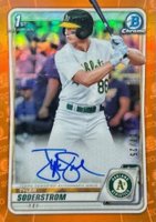 2020 Bowman Draft Chrome Draft Picks Autographs #CDATS Tyler Soderstrom Orange Refractor Baseball Card