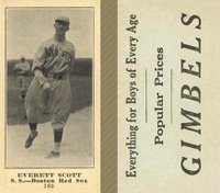 1916 Gimbels #160 Everett Scott Baseball Card