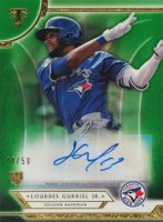 2018 Topps Triple Threads Rookie Autograph #RA-LG Lourdes Gurriel Jr. Emerald Baseball Card