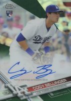 2017 Topps Chrome Rookie Autographs #RA-CB Cody Bellinger Green Refractor Baseball Card