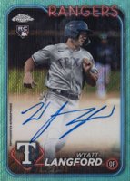 2024 Topps Chrome Rookie Autographs #RAWL Wyatt Langford Aqua Wave Baseball Card