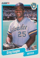 1990 Fleer #339 Greg Vaughn Baseball Card