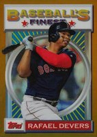 2020 Finest Flashbacks #32 Rafael Devers Gold Refractor Baseball Card