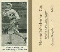 1916 Herpolsheimer Co. #34 Eddie Collins Baseball Card