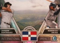 2024 Bowman Chrome International Impact #II16 Jasson Dominguez/Roderick Arias Baseball Card