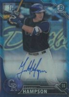 2016 Bowman Draft Chrome Draft Picks Autographs #CDAGH Garrett Hampson Blue Wave Refractor Baseball Card
