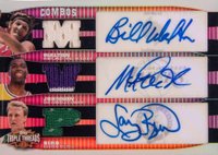 2006 Topps Triple Threads Relics Combos Autographs #6 Bill Walton/Larry Bird/Magic Johnson Basketball Card