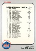 1983 Fleer #658 Checklist (536-583) Baseball Card