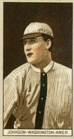 1912 Brown Backgrounds Common back # Walter Johnson Baseball Card
