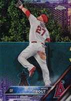 2016 Topps Chrome #1 Mike Trout Jumping-Purple Refractor Baseball Card