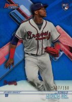 2018 Bowman's Best #51 Ronald Acuna Jr. Blue Refractor Baseball Card