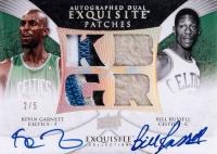 2009 UD Exquisite Collection Autograph Dual Patches #AD-GR Bill Russell/Kevin Garnett Basketball Card