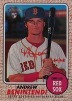 2017 Topps Heritage Real One Autographs #ABE Andrew Benintendi Red Ink Baseball Card