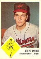 1963 Fleer #1 Steve Barber Baseball Card