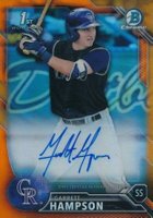 2016 Bowman Draft Chrome Draft Picks Autographs #CDAGH Garrett Hampson Orange Refractor Baseball Card