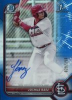 2022 Bowman Chrome Prospect Autographs #CPAJB Joshua Baez Blue Refractor Baseball Card