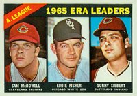1966 Topps #222 A.L. E.R.A. Leaders Baseball Card