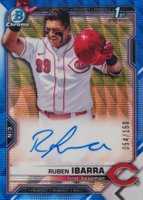 2021 Bowman Draft Chrome Draft Pick Autographs #CDARI Ruben Ibarra Blue Wave Refractor Baseball Card