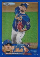 2023 Topps Chrome #217 Kodai Senga Blue Refractor Baseball Card