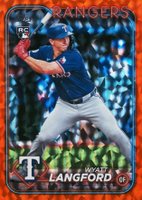 2024 Topps Update #US151 Wyatt Langford Orange Crackle Foil Board Baseball Card