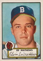 1952 Topps #407 Eddie Mathews Baseball Card