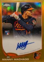 2013 Topps Chrome Rookie Autograph #12 Manny Machado Gold Refractor Baseball Card