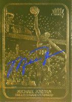 1997 Fleer 23KT Gold Card # Michael Jordan Blue Signature Basketball Card