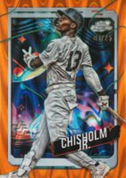 2024 Topps Chrome Cosmic #183 Jazz Chisholm Jr. Orange Galactic Baseball Card