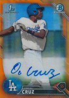 2016 Bowman Chrome Prospects Autographs #OC Oneal Cruz Orange Refractor Baseball Card