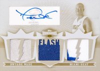 2007 Topps Triple Threads Relics Autographs #2 Dwyane Wade Yellow Printing Plate Flash 1/1 Basketball Card