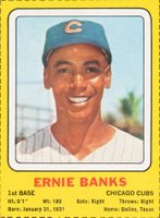 1969 Transogram # Ernie Banks Hand Cut Baseball Card