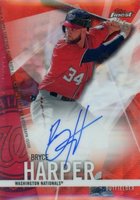 2017 Finest Autographs #FA-BH Bryce Harper Red Wave Refractor Baseball Card