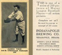 1916 Indianapolis Brewing #180 James Viox Baseball Card