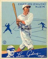 1934 Goudey World Wide Gum  #56 Charles (Chuck) Klein Baseball Card