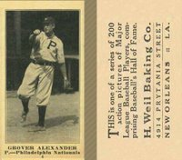 1916 Weil Baking Co. #4 Grover Alexander Baseball Card
